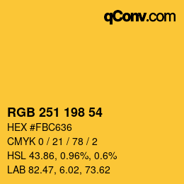 Color code: RGB 251 198 54 | qconv.com