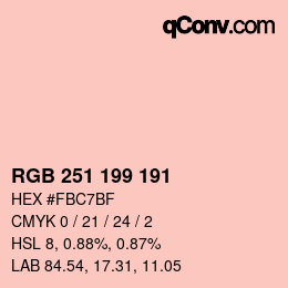 Color code: RGB 251 199 191 | qconv.com