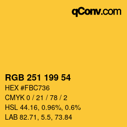 Color code: RGB 251 199 54 | qconv.com