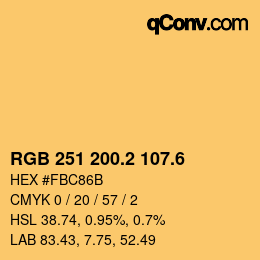 カラーコード: RGB 251 200.2 107.6 | qconv.com