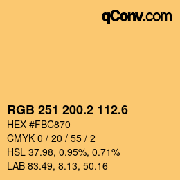 カラーコード: RGB 251 200.2 112.6 | qconv.com