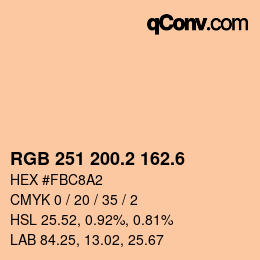 カラーコード: RGB 251 200.2 162.6 | qconv.com