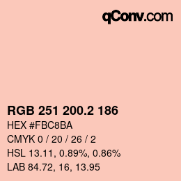 カラーコード: RGB 251 200.2 186 | qconv.com