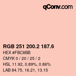 カラーコード: RGB 251 200.2 187.6 | qconv.com