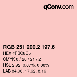 カラーコード: RGB 251 200.2 197.6 | qconv.com