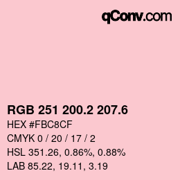 カラーコード: RGB 251 200.2 207.6 | qconv.com