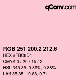 カラーコード: RGB 251 200.2 212.6 | qconv.com