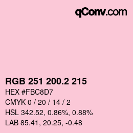 カラーコード: RGB 251 200.2 215 | qconv.com