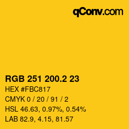 カラーコード: RGB 251 200.2 23 | qconv.com