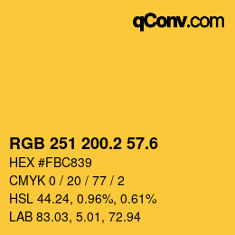 カラーコード: RGB 251 200.2 57.6 | qconv.com