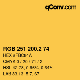 カラーコード: RGB 251 200.2 74 | qconv.com