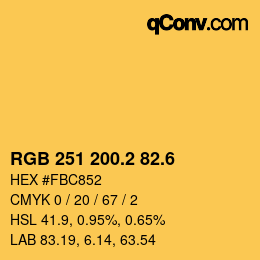 カラーコード: RGB 251 200.2 82.6 | qconv.com