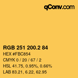 カラーコード: RGB 251 200.2 84 | qconv.com