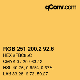 カラーコード: RGB 251 200.2 92.6 | qconv.com