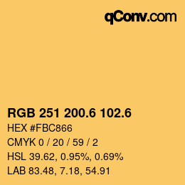 カラーコード: RGB 251 200.6 102.6 | qconv.com