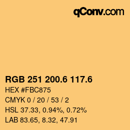 カラーコード: RGB 251 200.6 117.6 | qconv.com