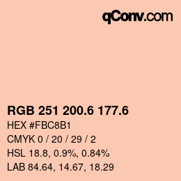 カラーコード: RGB 251 200.6 177.6 | qconv.com