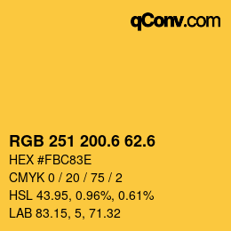 カラーコード: RGB 251 200.6 62.6 | qconv.com