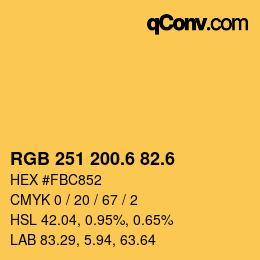 カラーコード: RGB 251 200.6 82.6 | qconv.com