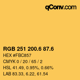 カラーコード: RGB 251 200.6 87.6 | qconv.com