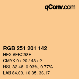 Color code: RGB 251 201 142 | qconv.com