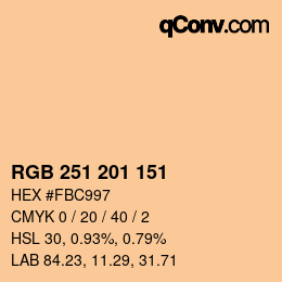 Color code: RGB 251 201 151 | qconv.com