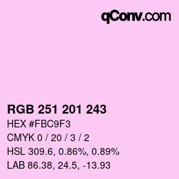 Color code: RGB 251 201 243 | qconv.com