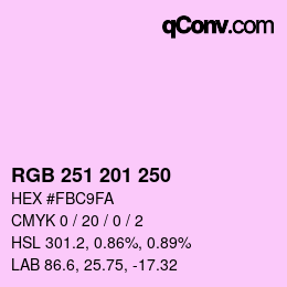 Color code: RGB 251 201 250 | qconv.com