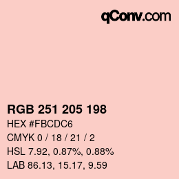 Farbcode: RGB 251 205 198 | qconv.com