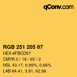 Code couleur: RGB 251 205 87 | qconv.com
