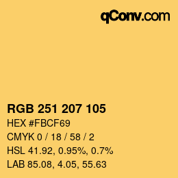 Color code: RGB 251 207 105 | qconv.com