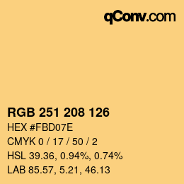 Color code: RGB 251 208 126 | qconv.com