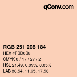 Código de color: RGB 251 208 184 | qconv.com