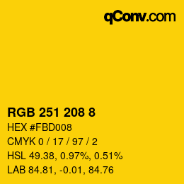 Color code: RGB 251 208 8 | qconv.com