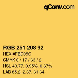 Color code: RGB 251 208 92 | qconv.com