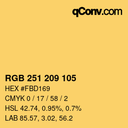 カラーコード: RGB 251 209 105 | qconv.com