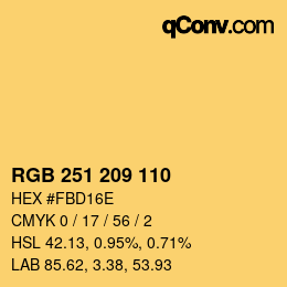 カラーコード: RGB 251 209 110 | qconv.com
