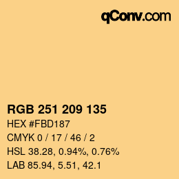 Color code: RGB 251 209 135 | qconv.com