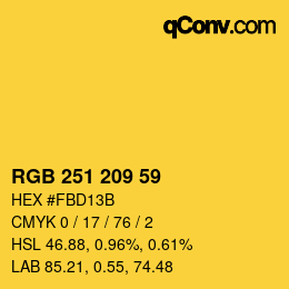 Color code: RGB 251 209 59 | qconv.com