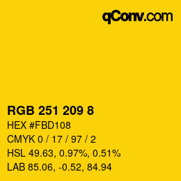 Farbcode: RGB 251 209 8 | qconv.com