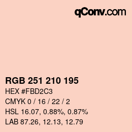 カラーコード: RGB 251 210 195 | qconv.com