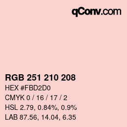 Color code: RGB 251 210 208 | qconv.com