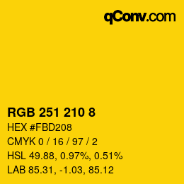 Color code: RGB 251 210 8 | qconv.com