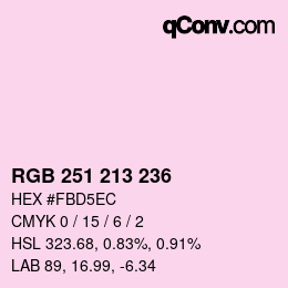 Color code: RGB 251 213 236 | qconv.com