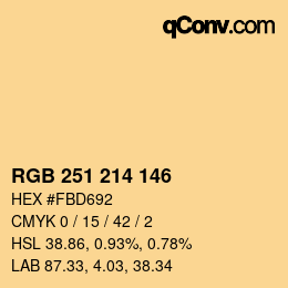 Color code: RGB 251 214 146 | qconv.com