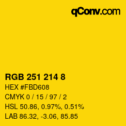 Color code: RGB 251 214 8 | qconv.com