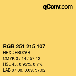 Farbcode: RGB 251 215 107 | qconv.com