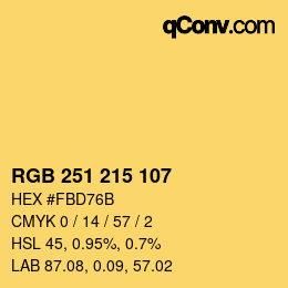 Farbcode: RGB 251 215 107 | qconv.com