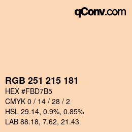 Color code: RGB 251 215 181 | qconv.com