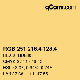 カラーコード: RGB 251 216.4 128.4 | qconv.com